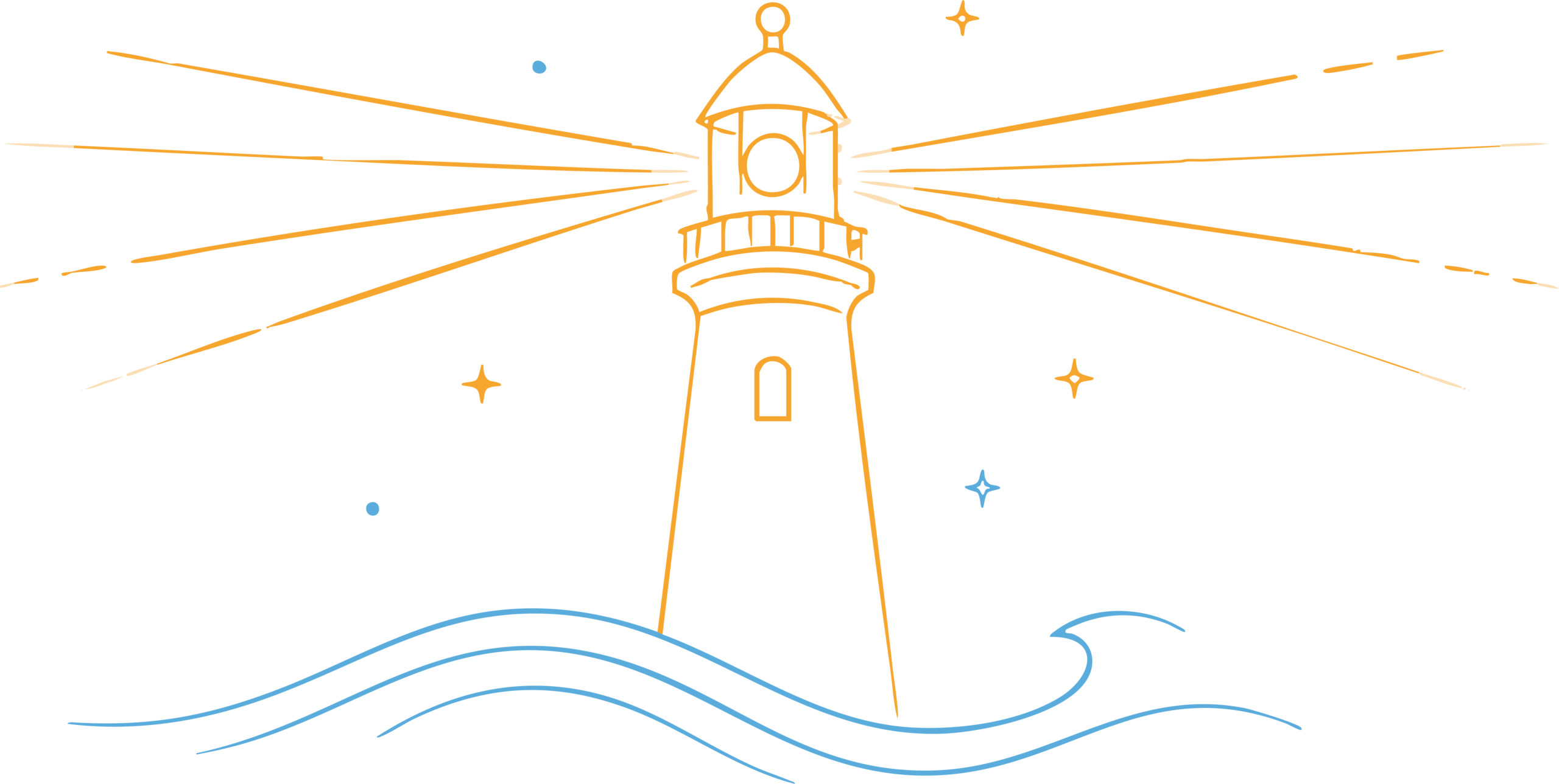 Lighthouse illustration symbolizing how businesses build trust through reviews, professional branding, expertise, testimonials, and a strong online presence.